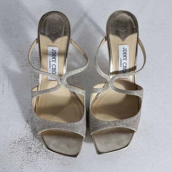 Jimmy Choo Glittering Gold Sandals - Picture 5 of 6